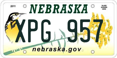 NE license plate XPG957
