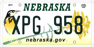 NE license plate XPG958