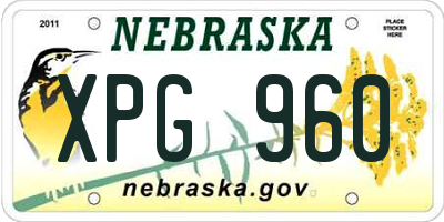 NE license plate XPG960