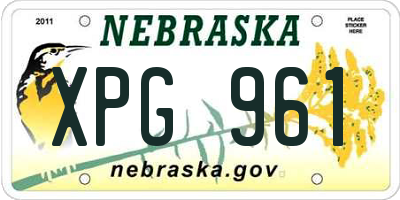 NE license plate XPG961