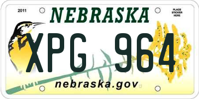 NE license plate XPG964