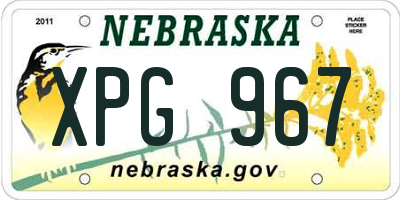 NE license plate XPG967