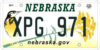 NE license plate XPG971