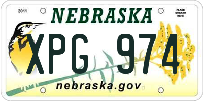 NE license plate XPG974
