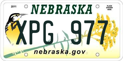 NE license plate XPG977