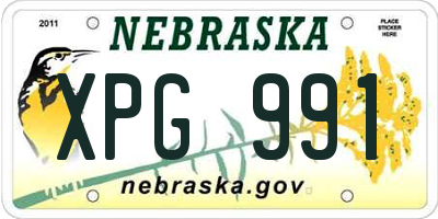 NE license plate XPG991