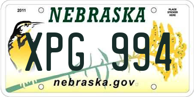 NE license plate XPG994