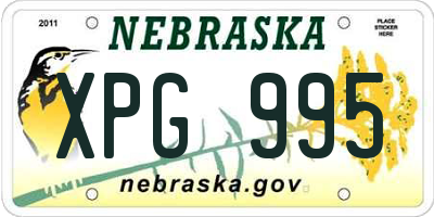 NE license plate XPG995