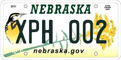 NE license plate XPH002