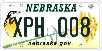 NE license plate XPH008