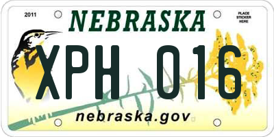NE license plate XPH016