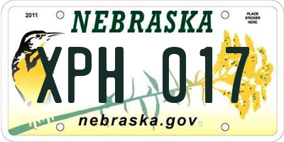 NE license plate XPH017