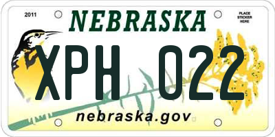 NE license plate XPH022