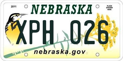 NE license plate XPH026