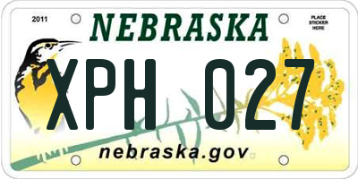 NE license plate XPH027