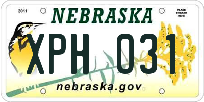 NE license plate XPH031