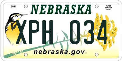 NE license plate XPH034