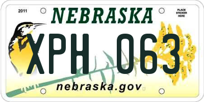 NE license plate XPH063
