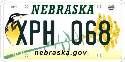 NE license plate XPH068