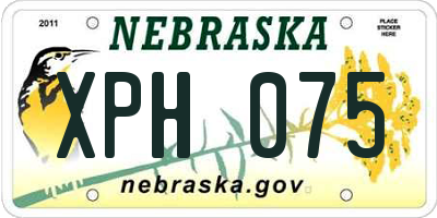 NE license plate XPH075