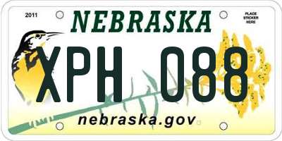 NE license plate XPH088