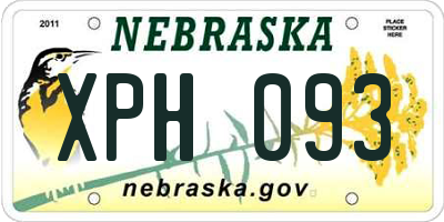 NE license plate XPH093