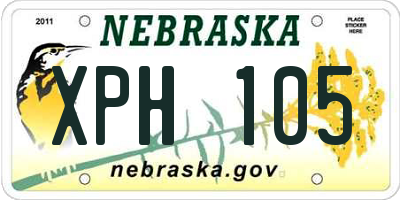 NE license plate XPH105