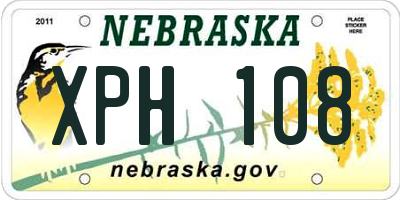 NE license plate XPH108