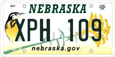 NE license plate XPH109