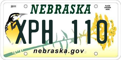 NE license plate XPH110
