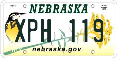 NE license plate XPH119