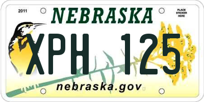NE license plate XPH125