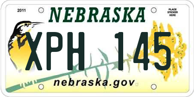 NE license plate XPH145