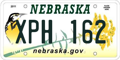 NE license plate XPH162