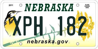 NE license plate XPH182