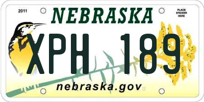 NE license plate XPH189