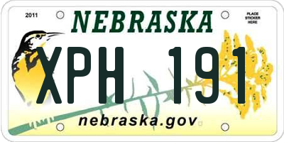 NE license plate XPH191