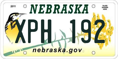 NE license plate XPH192