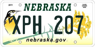 NE license plate XPH207