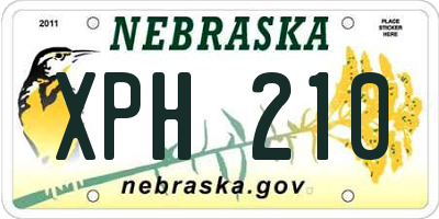 NE license plate XPH210