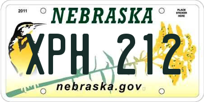 NE license plate XPH212