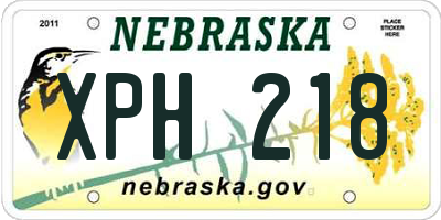 NE license plate XPH218