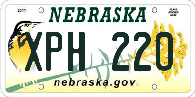 NE license plate XPH220