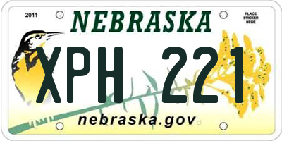 NE license plate XPH221