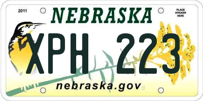 NE license plate XPH223