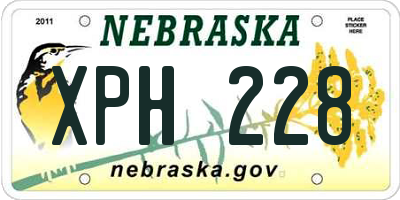 NE license plate XPH228