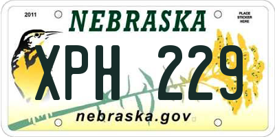 NE license plate XPH229