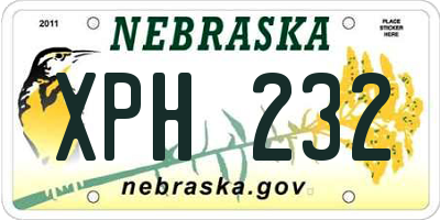 NE license plate XPH232