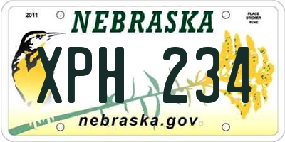 NE license plate XPH234