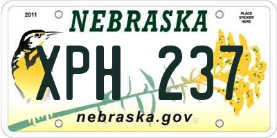 NE license plate XPH237